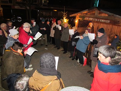 Kerststalzingen aan de KWB Kerststal van de Melis Stokelaan | Antwerpen Linkeroever | Vrijdag 6 januari 2017